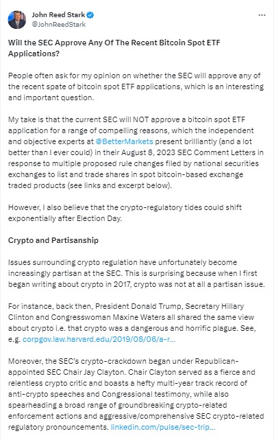 Former SEC Head Optimistic on Spot Bitcoin ETF is Approvals