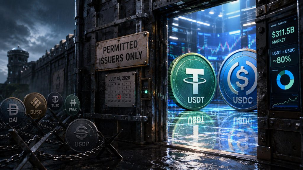 GENIUS Act permitted stablecoin issuers as USDC and USDT compete after new US stablecoin rules take effect.